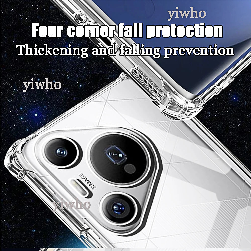 Shockproof Phone Case For Huawei Pura 70 Pro Plus Ultra Transparent Clear P70 P60 P50 Pro Soft TPU Back Protective Covers