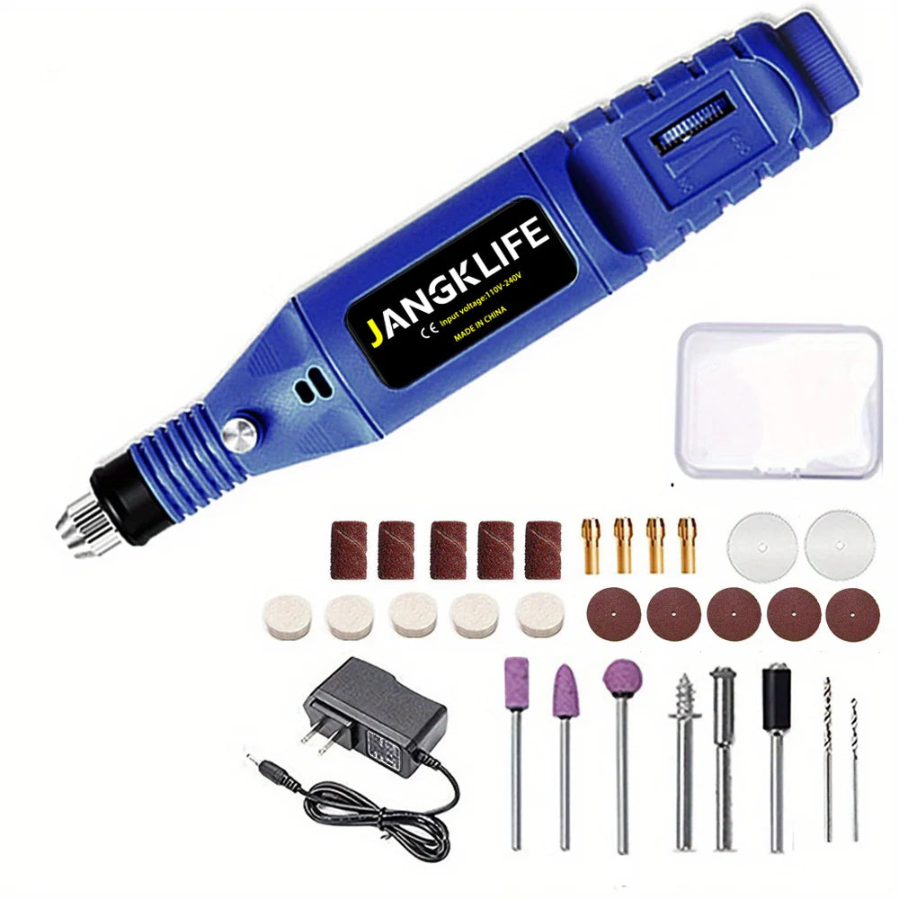 JANGKLIFE 9V Mini Drill Electric Carving Pen Variable Speed Rotary Tools Kit Engraver for Grinding Polishing