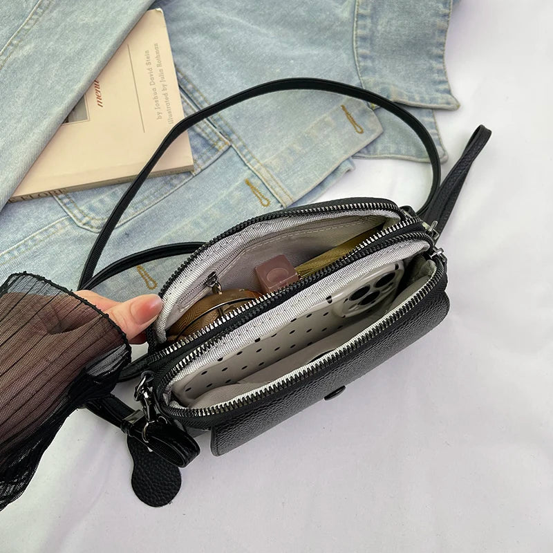 100% Genuine cowhide Women's Leather Mobile Phone Bag Crossbody Bags For Women Bag Designer Crossbody Bag Messenger Bags Sac
