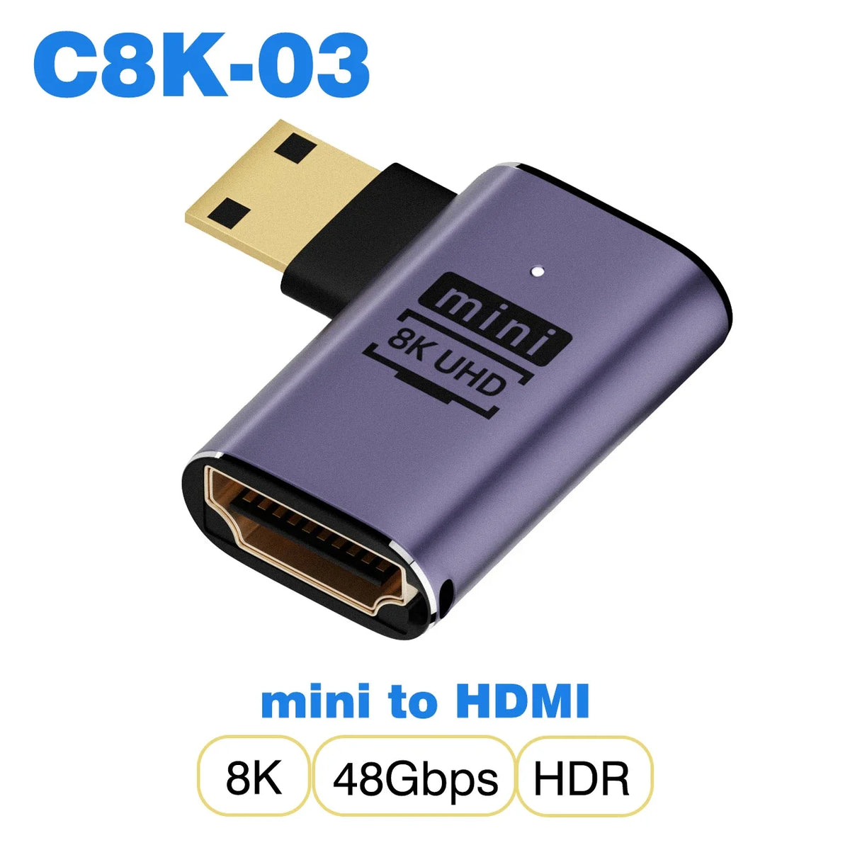 mini micro hdmi to HDMI 2.1 Converter 48Gpbs 8K60HZ 4K120HZ for HDTV Projector PS4 PS5 Laptop PC