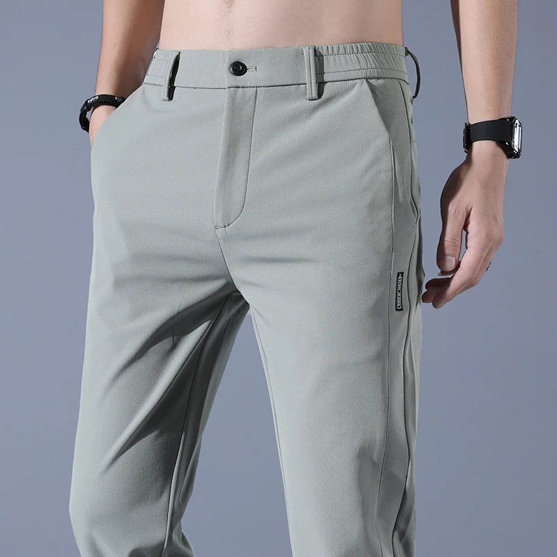 2025 Spring Summer Ultra-thin Men's Stretch Slim Straight Casual Pants High Quality Fashion Breathable Golf Sports Trousers