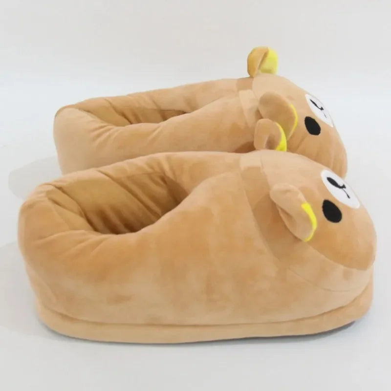 Luxury Winter Bear Cotton Ladies Slippers House Home Cartoon Cute Bear Home Indoor Couple Female Warm Indoor Slipper Casual
