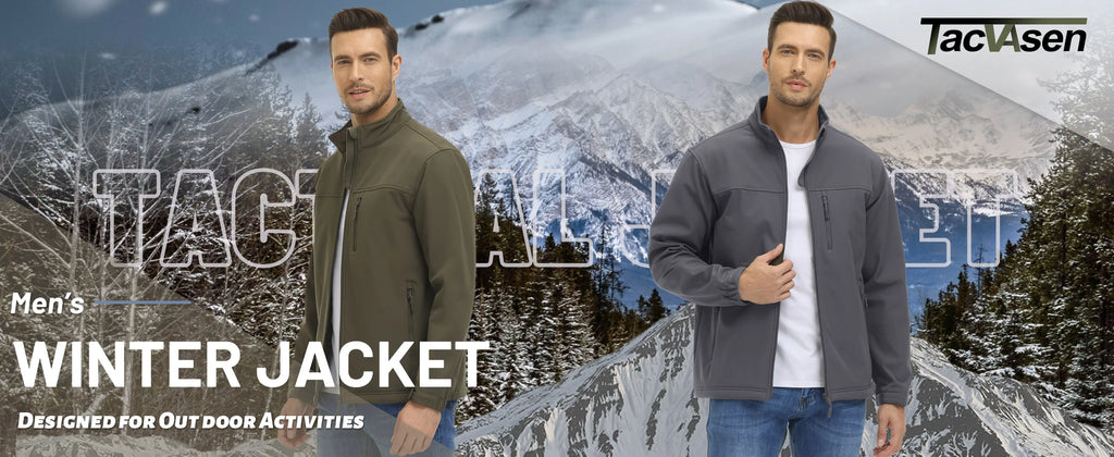 TACVASEN Blusão Impermeável para Homem Caminhada Outdoor Fecho Completo Corta-vento Forro Polar Quente Outono Inverno Trabalho Casaco Casual