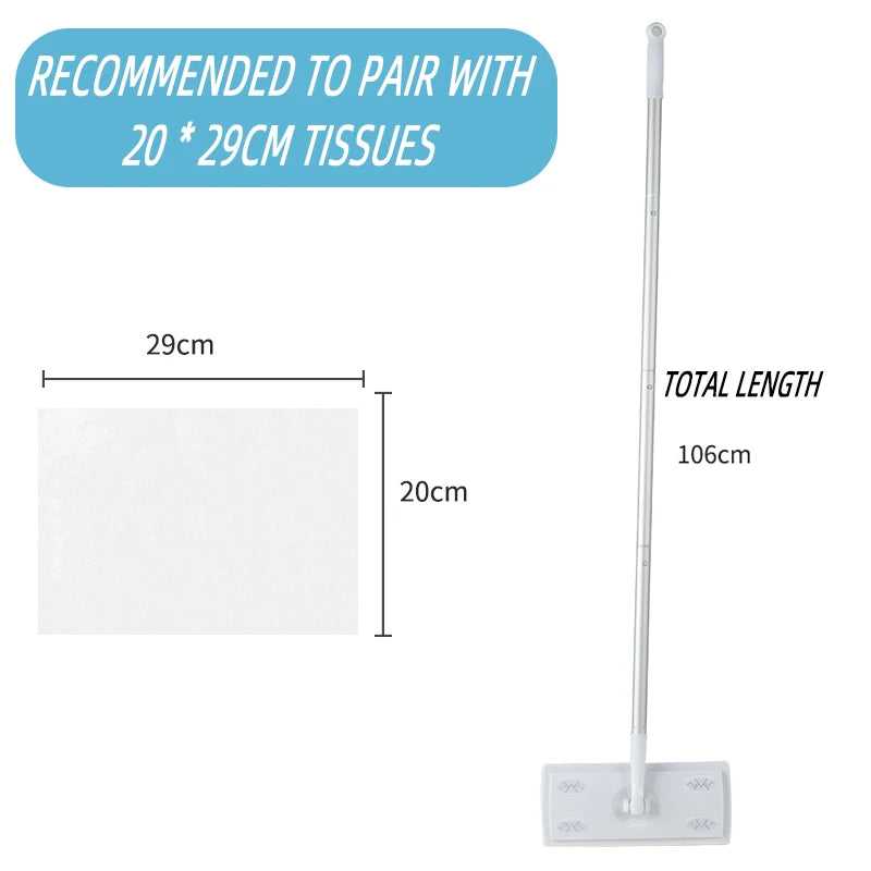 100PCS Electrostatic Precipitator Paper Disposable Cloth Mop Replacement Head for Cleaning Pet Hair and Dust