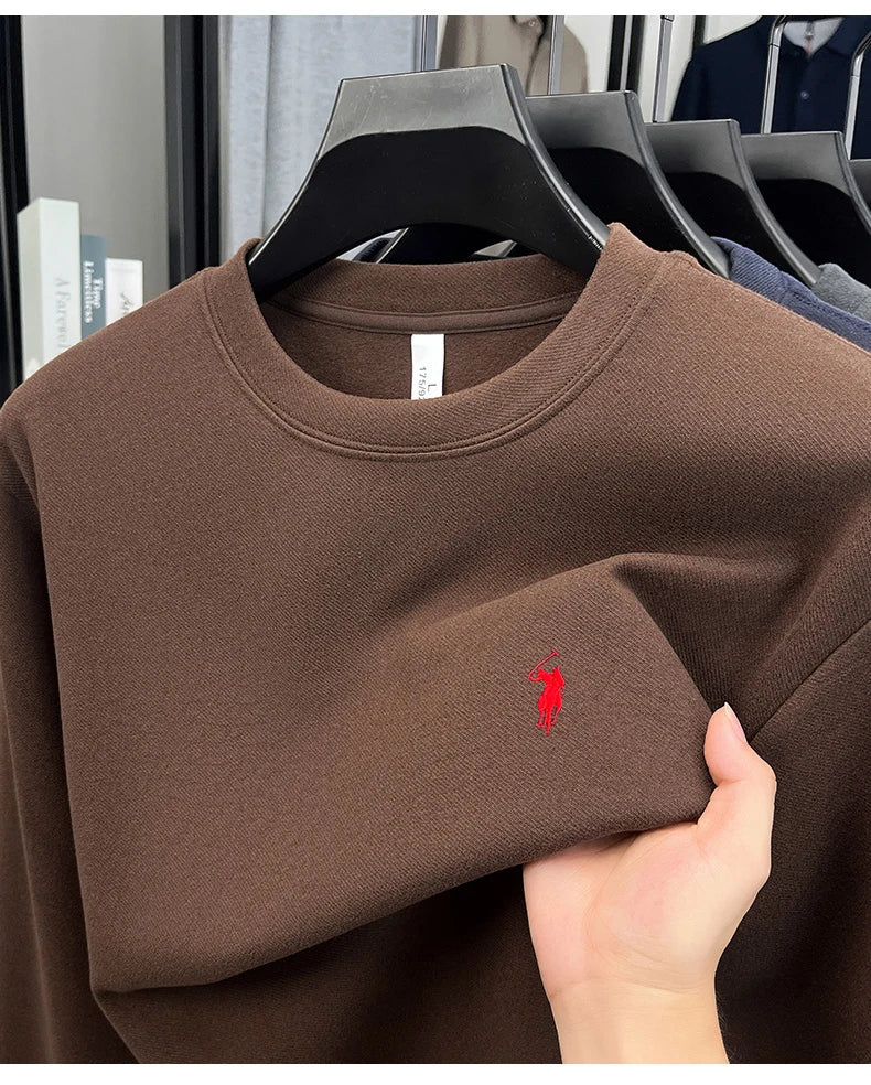 Luxury brand long sleeve T-shirt men's autumn Paul trendy exquisite pony embroidery pullover loose casual round neck sweatshirt