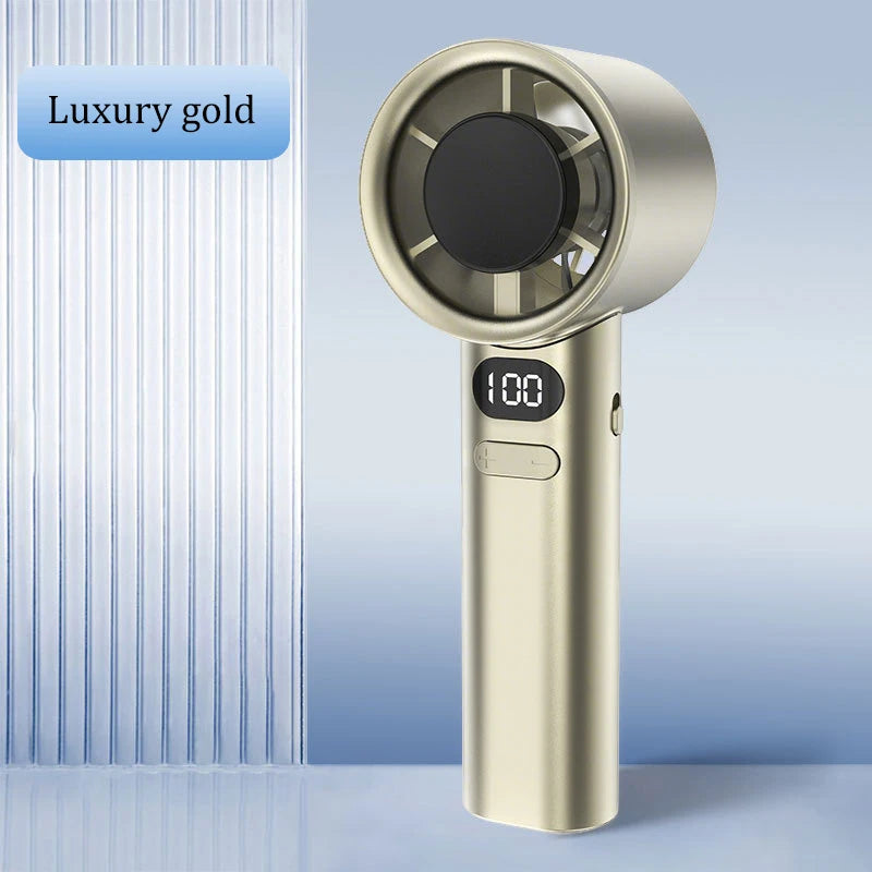 5000mah Handheld Mini Fan Electric Hand Fans Ice Compress High-Speed Cooling USB Rechargeable Portable LED Display Fan