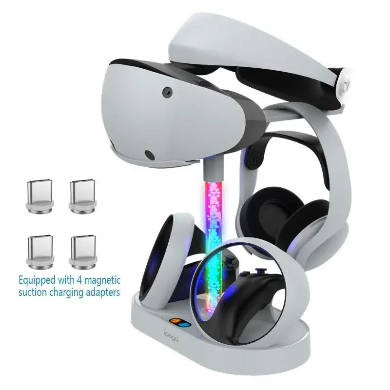 For PS VR2 Magnetic Charging Base Absorption RGB Charging Stand Handle Seat Colorful Glasses VR Headset Stand For PS VR2