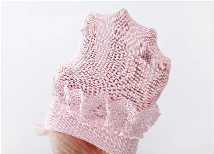 Lawadka 4Pairs/lot Newborn Baby Socks For Girls Cotton Lace Infant Girls Sock Princess Bow Toddler Baby Girls Socks Spring 0-24M