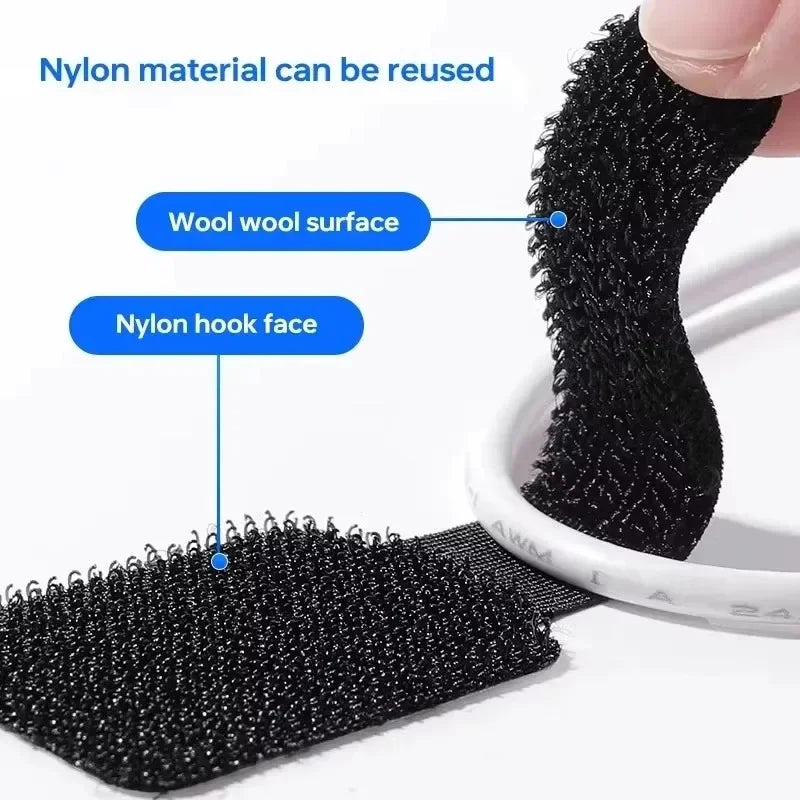 Ties Fastening Wire Reusable Cable Organizer Cord Rope Holder Self Adhesive Adjustable Cord Organizer Straps Desk Management