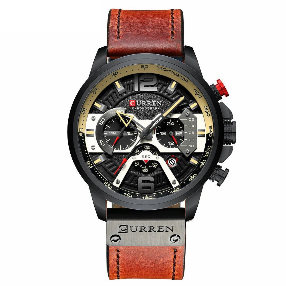 Casual Sport Watches for Men Top Brand Luxury Military Leather Wrist Watch Man Clock Fashion Chronograph Wristwatch relógio