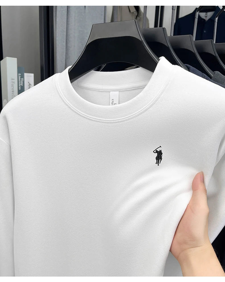 Luxury brand long sleeve T-shirt men's autumn Paul trendy exquisite pony embroidery pullover loose casual round neck sweatshirt