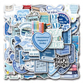 10/55Pcs Blue Bookish Reading Book Aesthetic Stickers for Students Stationery DIY Phone Luggage Laptop Notebook Graffiti Decals