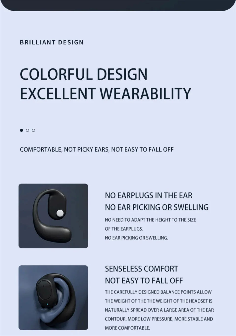 Single One Ear Hook Bone Conduction Bluetooth Headset Wireless Open Ear Headphones With Built-in Microphone Noise Canceling Hand