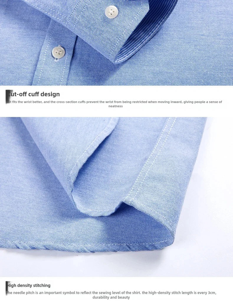 Men's Long Sleeve Shirt Spring Summer Autumn Winter Oxford Woven Slim Free Ironing Comfortable Soft Casual Fashion Simple Work