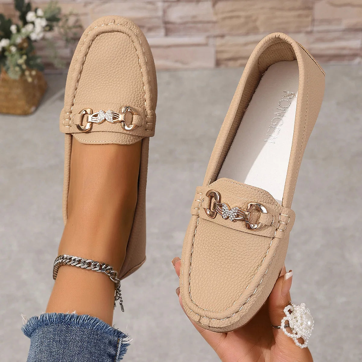 New Women's Casual Slip on Mary Jane Shoes Spring Autumn Fashion Round Toe Solid Soft Sole Flat Loafers Zapatos De Mujer luxury