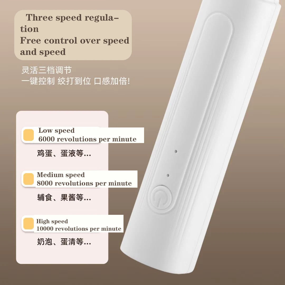 3 gear Kitchen Items USB Charging Electric Egg Beater Mini Blender Kitchens Accessories Mixer Household Gadgets Double Head Bar