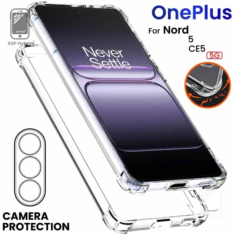 Clear Crystal Shockproof Silicone Soft Case For OnePlus Nord 5 CE5 One Plus Nord5 NordCE5 5G Transparent Protection Funda Capas