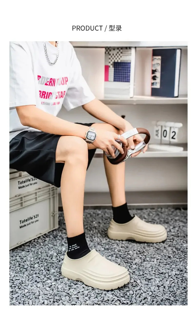 Men's Chef Shoes Summer Spring and Autumn Slippers Men Kitchen Shoes Couple Waterproof Shoes Women Chef Shoes EVA Man Sandals