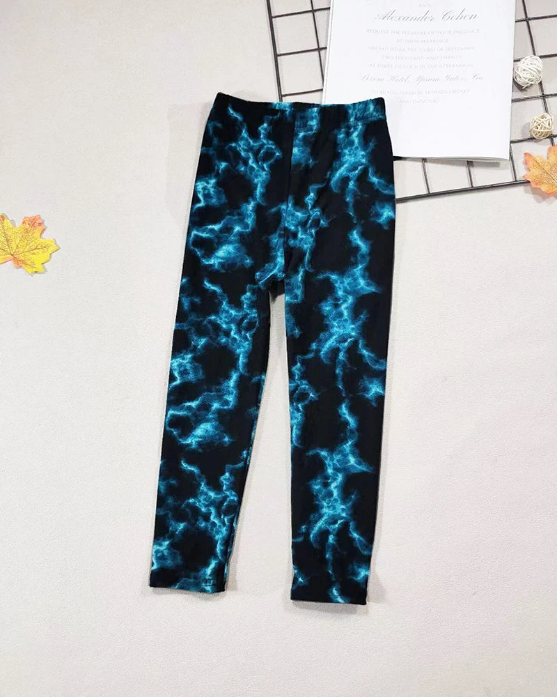 Girls' Leggings Fashion Cartoon Tight Pants Spring and Autumn Baby Girls Slim Fit Flower Leggings Summer Children's Pants