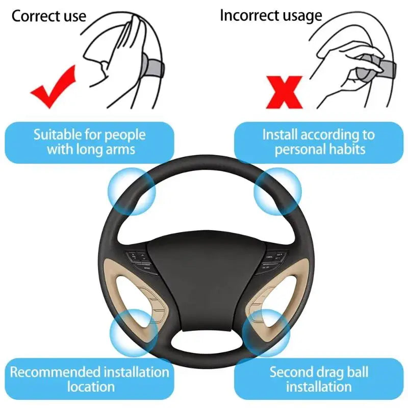 Universal Car Steering Wheel Spinner Ball Handle for Easy Maneuvering and Turning