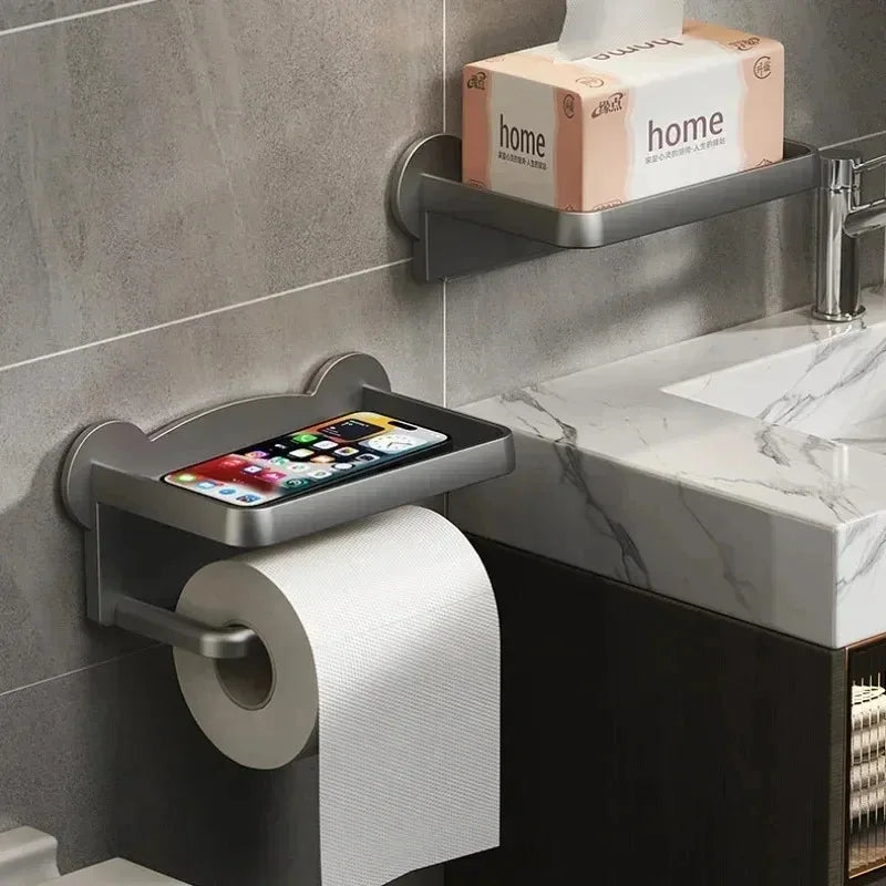 Aluminum Alloy Toilet Paper Holder Tissue Rack Bathroom Tissue Holder for Bathroom Storage Shelf Bathroom Accessories