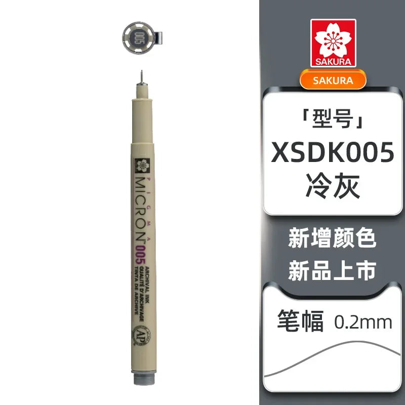 1pcs SAKURA Micron Pen 0.25mm 0.45mm Liner Marker Pen Watercolor Markers for Professional Drawing Sketch Manga Art Supplies