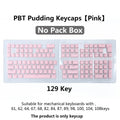 2025 PBT Pudding Keyboard Keycap OEM Profile 129 Keys Key Cap for Mx Hot Swap Mechanical Keyboard Switch Transparent RGB Keycaps
