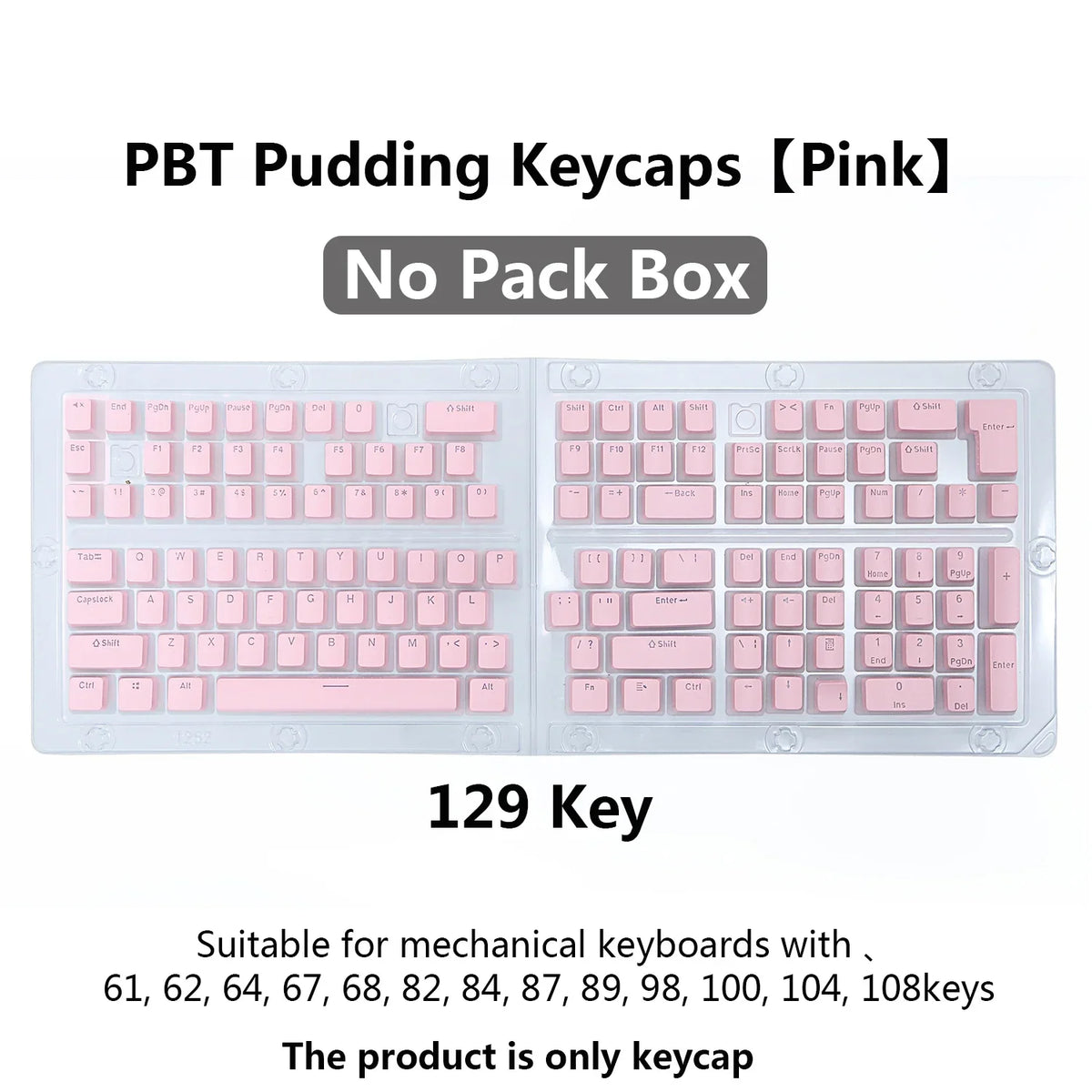 2025 PBT Pudding Keyboard Keycap OEM Profile 129 Keys Key Cap for Mx Hot Swap Mechanical Keyboard Switch Transparent RGB Keycaps