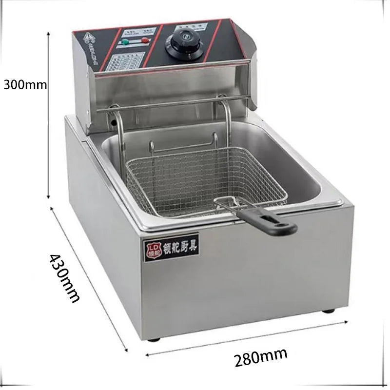 Commercial Desktop Stainless Steel Deep Fryer Western Kitchen French Fries Machine Fried Chicken Oven Electric Frying Oven