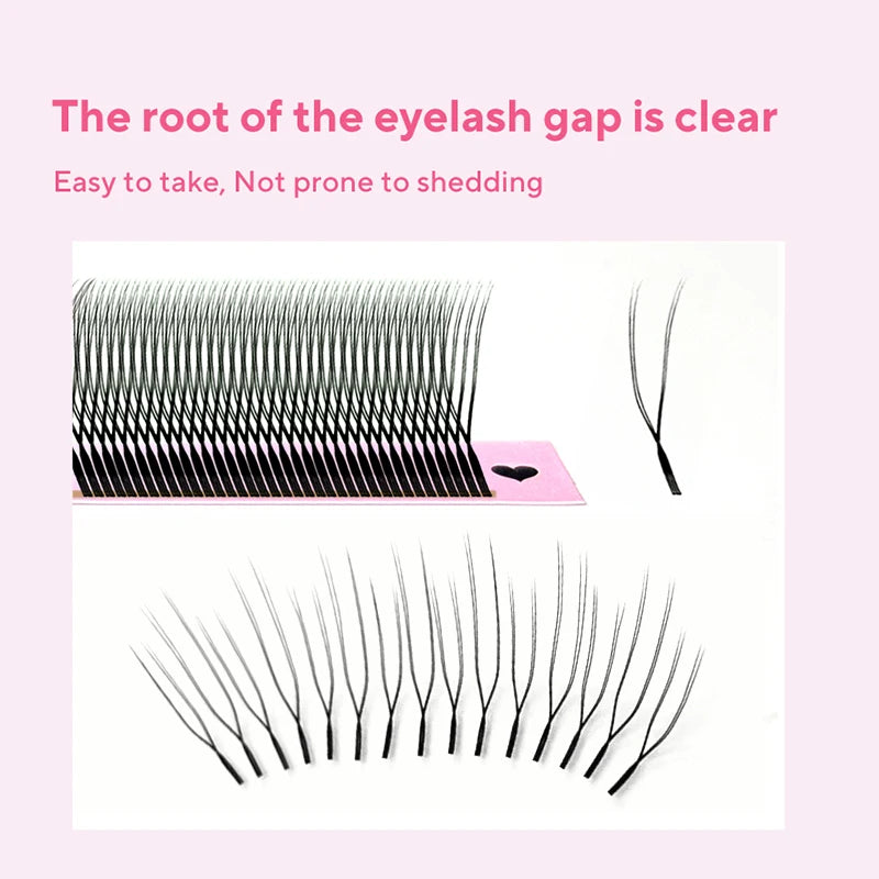 DIYDAY U-shaped Eyelash Extension Easy to Apply 3D Volume False Lashes Natural Wispy U YY Shape Faux Mink Eyelashes for Makeup