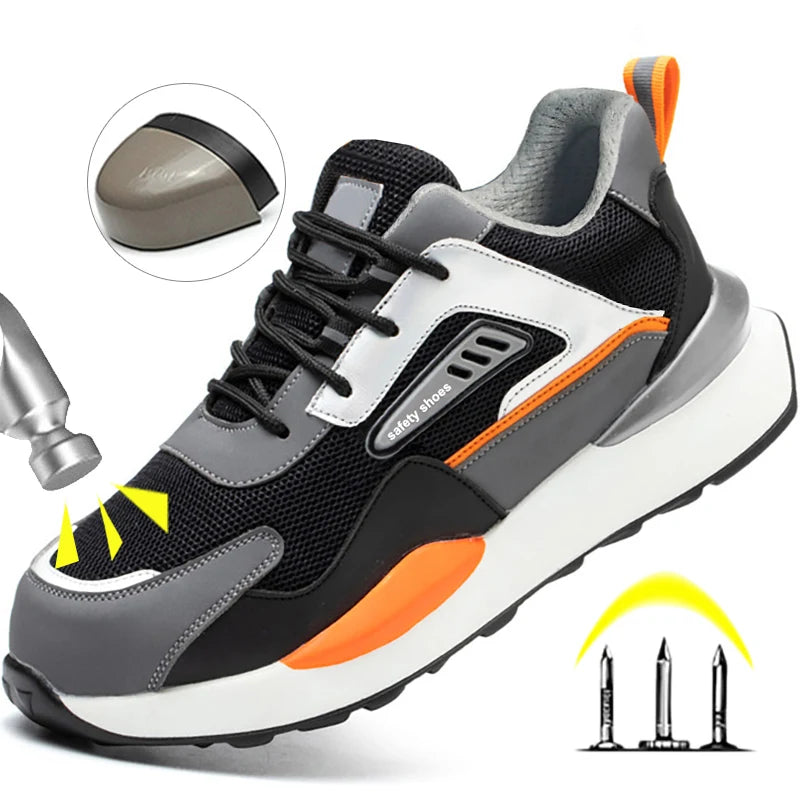 High Quality Indestructible Safety Shoes Men Work Sneakers Light Security Boots Men Puncture-Proof Work Boots Steel Toe Shoes