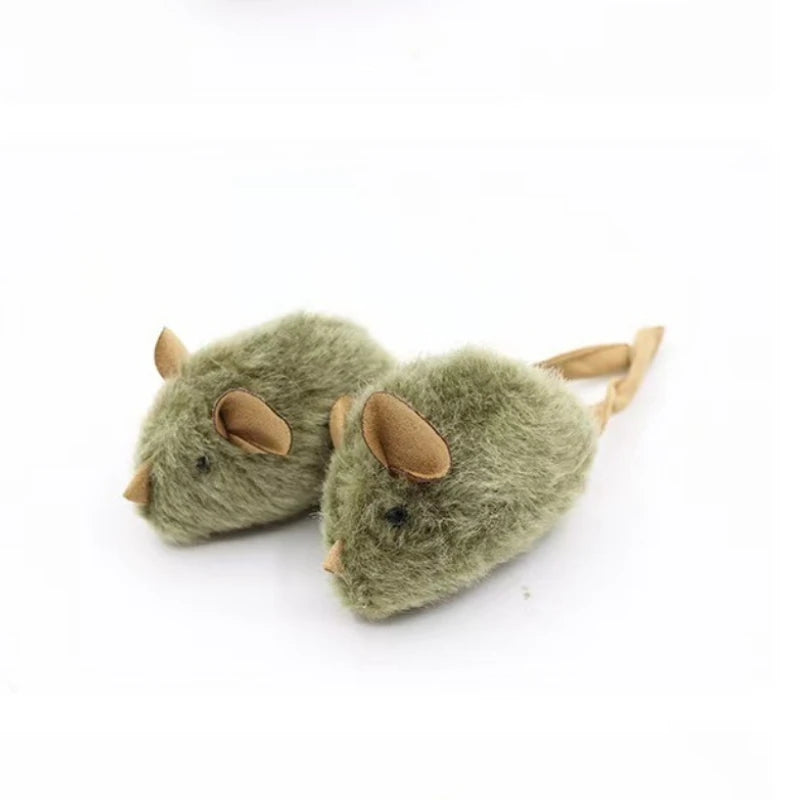 Cat Chew Plush Toy Squeaky Simulated Mouse Chew-resistant Teasing Kitten Toy Interactive Chasing Cute Teeth Grinding Cat Toy
