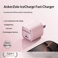 Anker 30w Pd Fast Charger Ice Sensing Usb C Wall Charger For Phone 16 Pro Max Phone 15 Pro Portable Mobile Phone Power Adapter