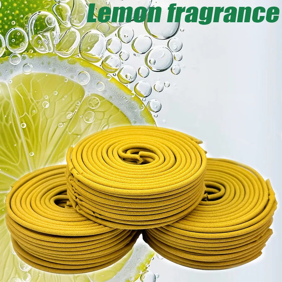 22/50/100 Circle Lemon Fragrance Spiral Incense Pan Fragrance with Gourd Fragrance Insertion, Lemon Fragrance Fills the House