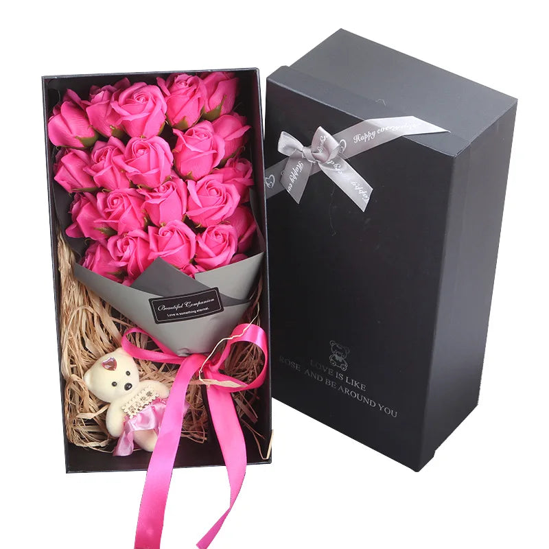 23 Soap Bouquet Gift Box Rose Birthday Gift for Girlfriend Best Friend Wife Home Decor  Artificial Flowers Gift Box Wedding