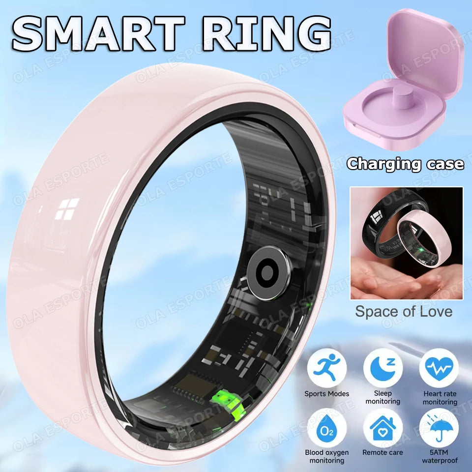 Smart Couple Ring Bluetooth Connection Multiple Sports Modes Pedometer Fitness Rings Heart Rate Sleep Monitoring Waterproof R12