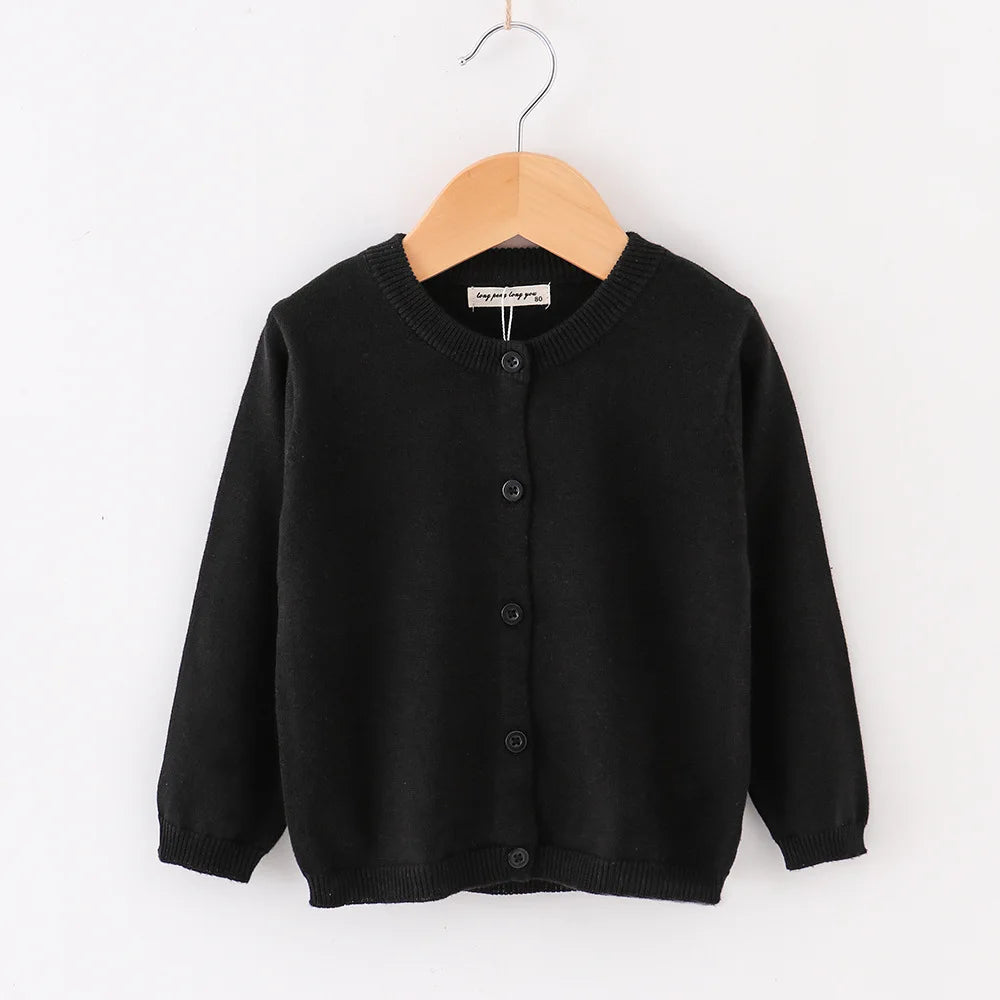 Autumn Girls Clothes Baby Casual Cardigan Solid Open Stitch Boys Soft Coats Children Sweaters Toddler Knit Jackets Full Sleeve
