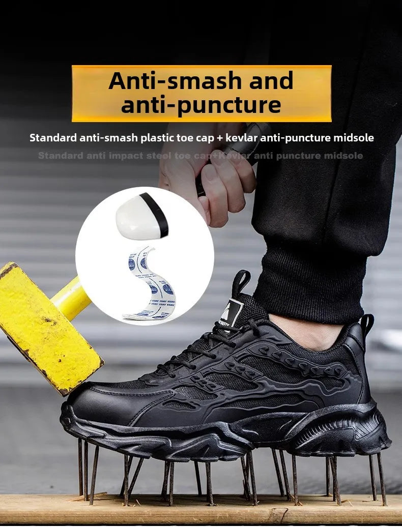 summer breathable safety shoes lightweight work shoes for men women working boots with plastic toe insulation 6KV work sneakers