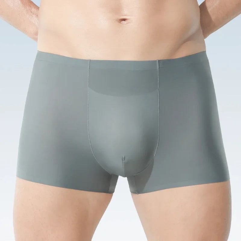 Men's Underwear Men's Wholesale Ice Silk Seamless Boxer Briefs Antibacterial Breathable Sports Summer Thin Comfortable Boxer