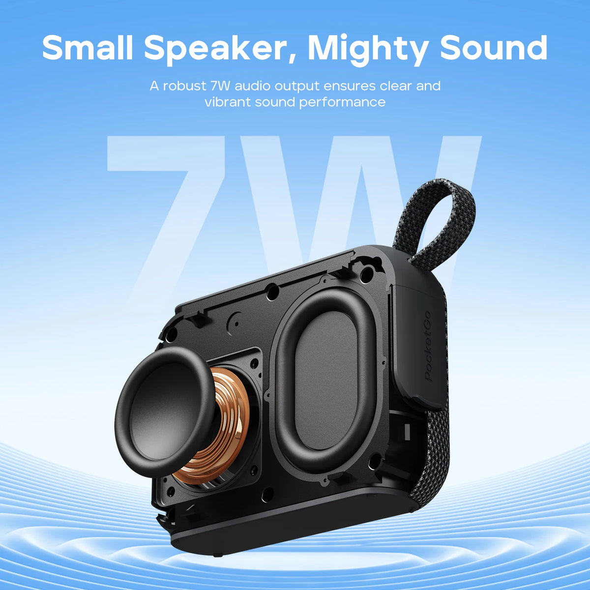 Tribit PocketGo Portable Bluetooth Speaker IP68 Waterproof BT6.0 Built-in Mic TWS APP EQ for Outdoor Pool Party Camping Travel