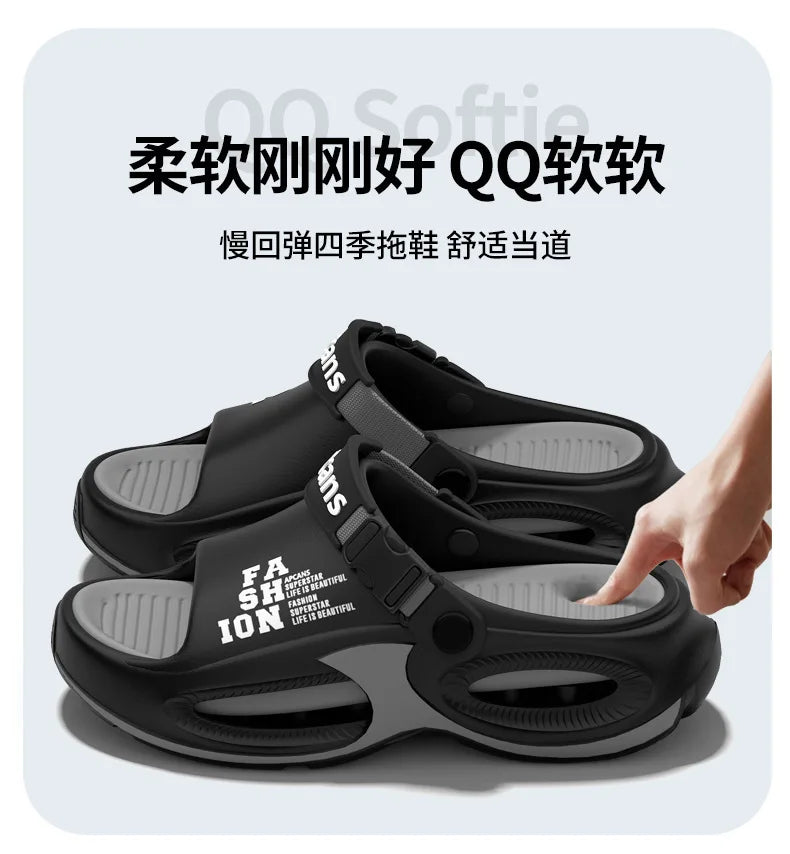 Men Fashion Sport Slippers Indoor Outdoor Sandals Beach Flip Flop Thick Sole Male Slides Summer Non-Slip Men Shower Slippers