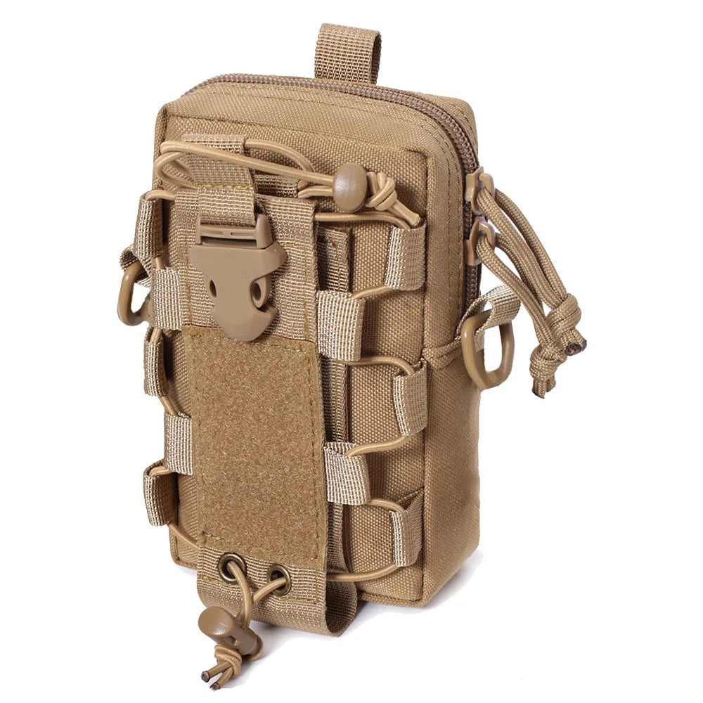 Molle EDC Water Bottle Pouch Canteen Kettle Carrier Holder Outdoor Sports Phone Holder Travel Camping Hiking Hunting Waist Bag