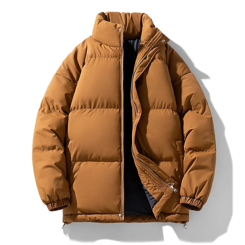 8XL Puffer Jacket Men Thick Warm Parka Plus Size Quilted Jacket Solid Outwear Coats Loose Cotton-padded Men's Clothing Top