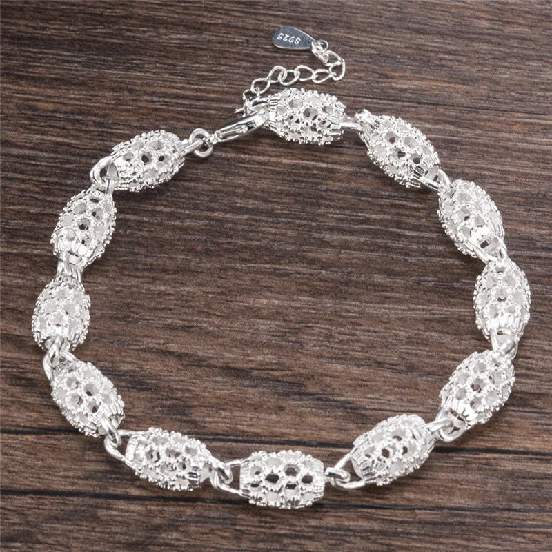Fashion 925 Sterling Silver Bracelets For Women Luxury Original Designer Hollow Lantern Ball Charm Bracelets Beautiful Jewelry