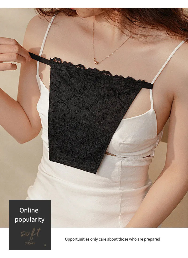 Summer Lace Strapless Collar Anti-slip Female False Collar Detachable Collar Cover for Low Neckline