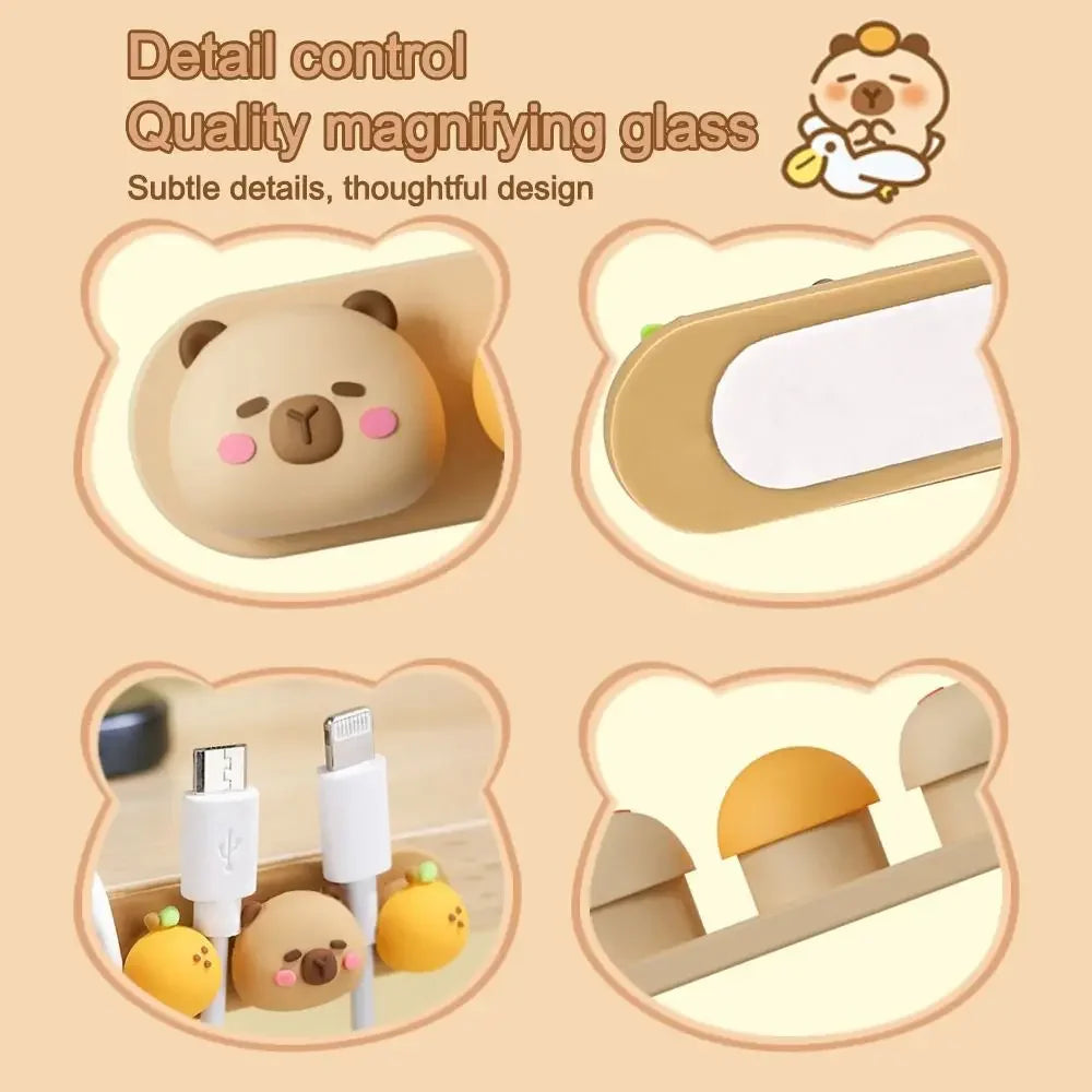 Cartoon Panda Cable Holder: Self-Adhesive Desk Wire Organizer for Phone Charging Cords