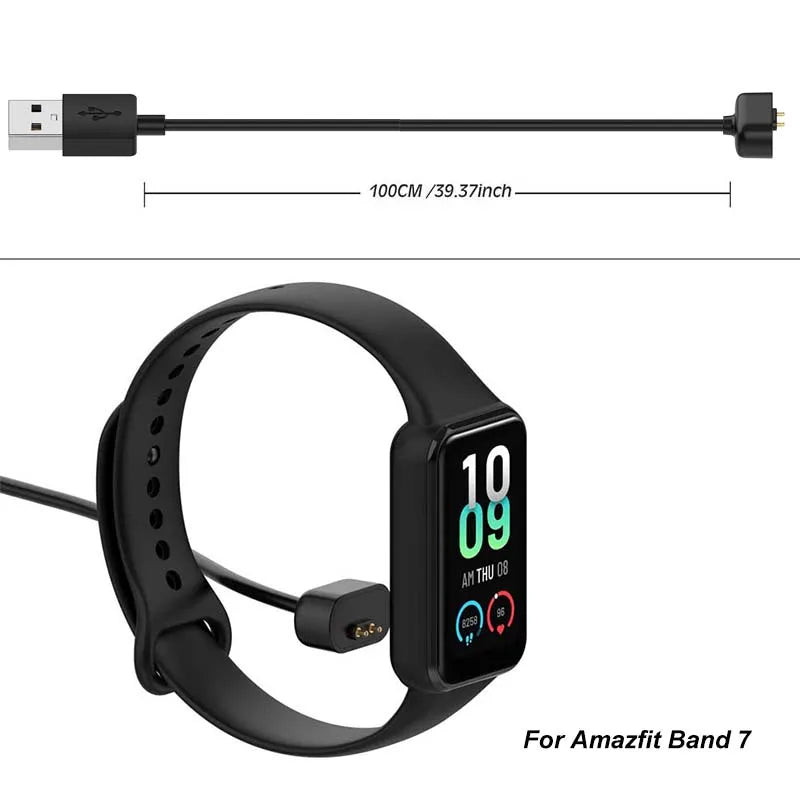 For Amazfit Band 7 Charger USB Charger Smart Watch Charger Replacement Charger 3.3ft