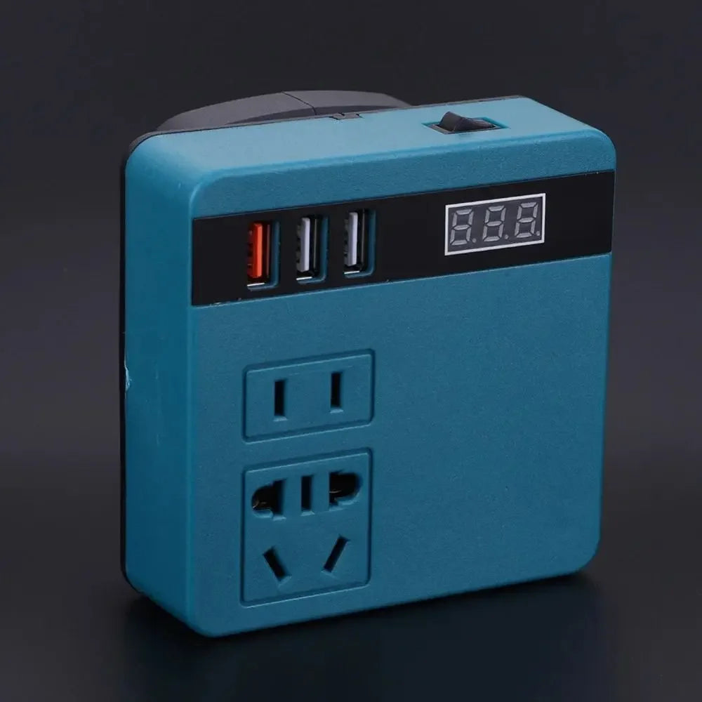 120W Lithium Battery Inverter 3 USB Ports High Power Battery Inverter Multifunction DC 21V To 220V Inverter Adapter for Makita