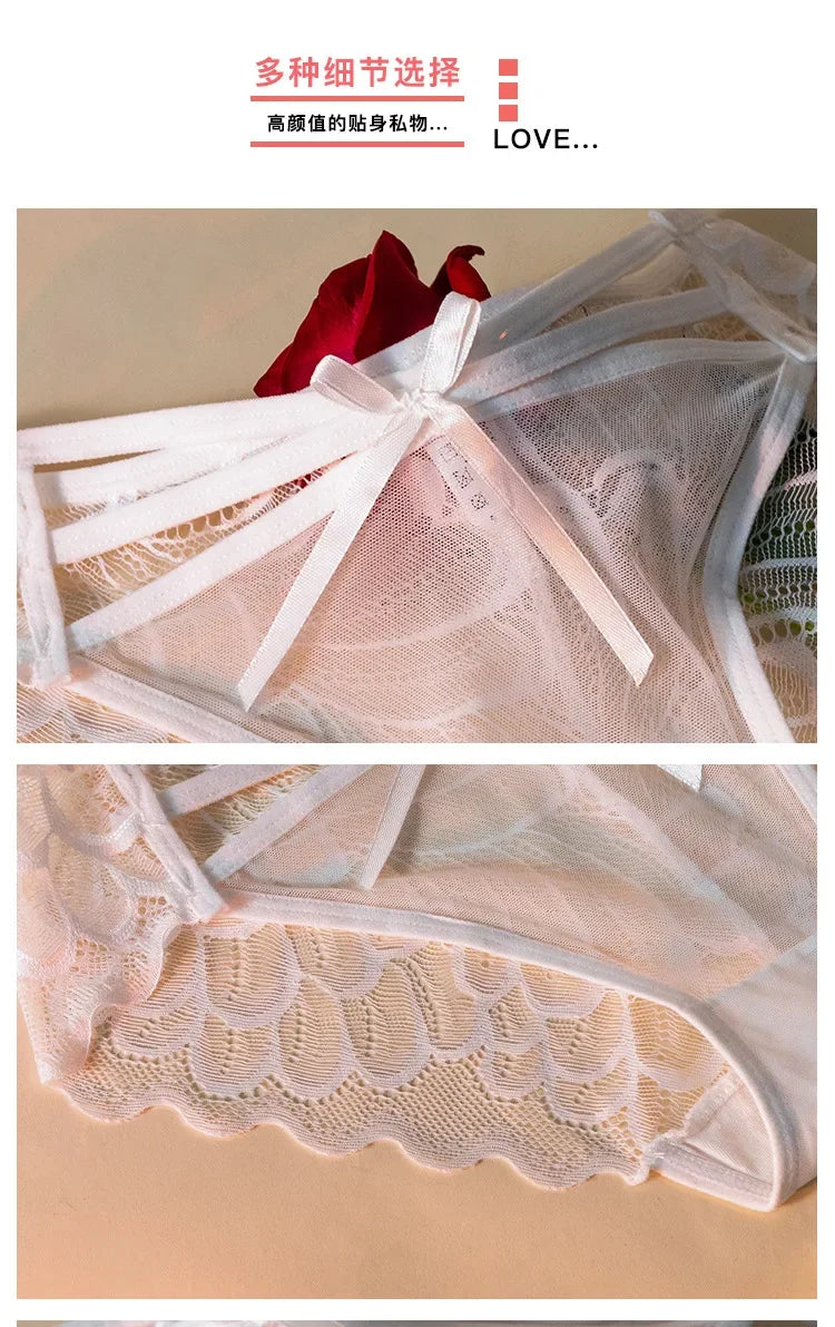 Women's Panties  Thin Lace Hollow Mesh Low Waisted Seamless  Triangle Panties Comfortable Underwear Hip Lifting