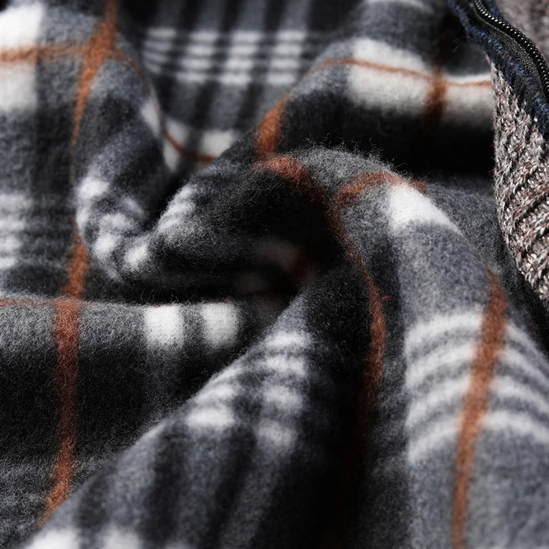 Cardigã de homem quente para outono/inverno, camisolas de lã, casacos com fecho completo, camisola de malha de marca de luxo com corte justo, camisola americana